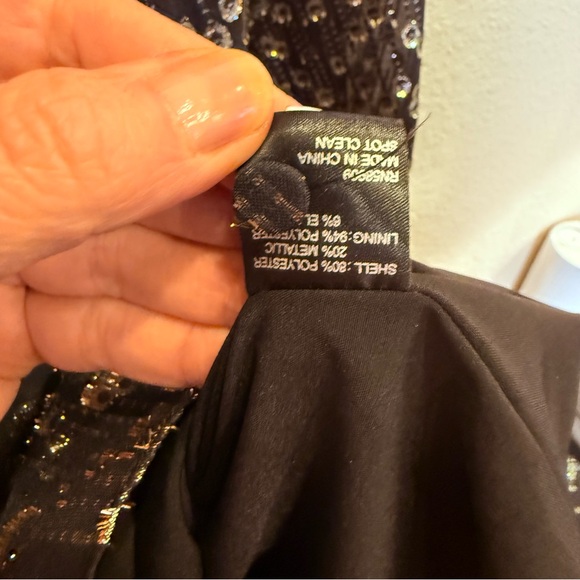 NWT Women’s ANTONIO MELANI Black/Gold Metallic Mini Dress Sz 12 - Picture 11 of 14